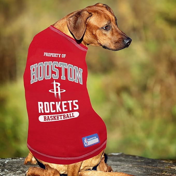 Pets First NBA Licensed Hoodies & T-shirt for Dogs & Cats, Houston Rockets, Large