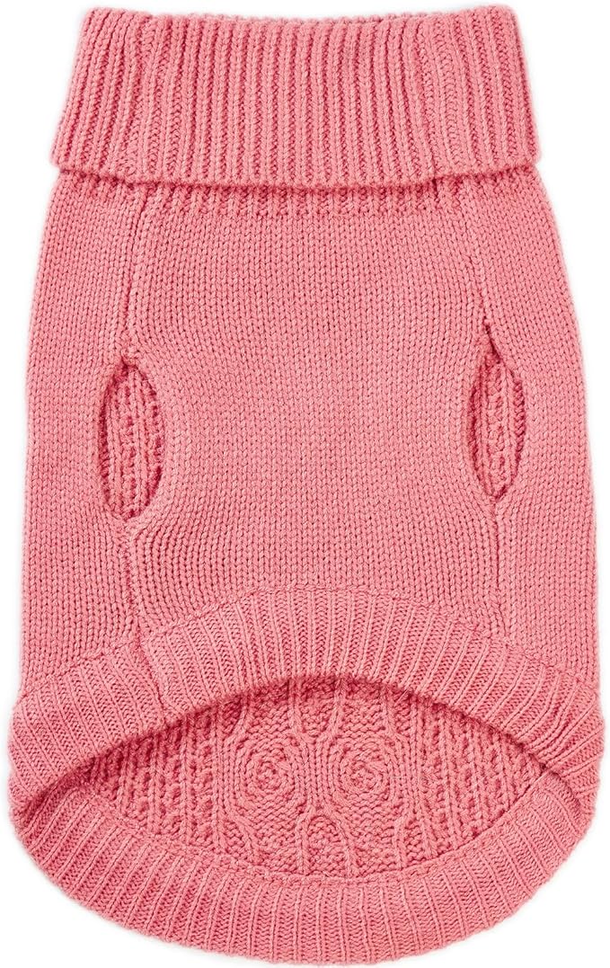 Stretchy Cat Sweater - 17 Colors & 6 Sizes | Snug Winter-Ready Knit for Boy/Girl Cats & Kittens (Pink, Large)