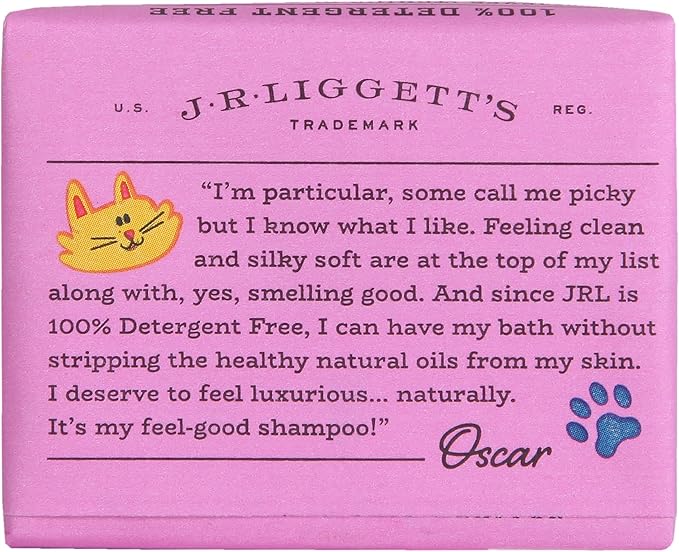 J.R.LIGGETT'S Natural Cat Shampoo Bar for Sensitive Skin - 100% Detergent Free, Non-GMO, Tear-Free Formula Gently Calms Dry, Itchy Skin - Safe for Kittens and for Regular Use - 3.5 oz Bar