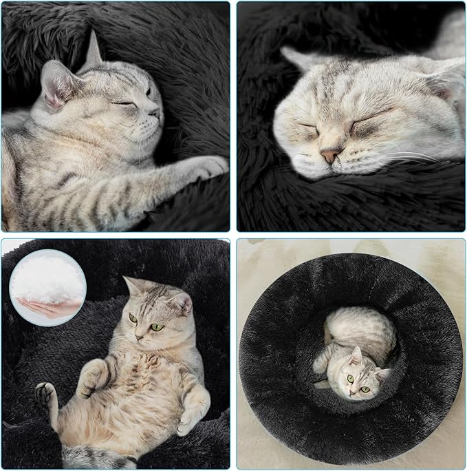 Dog Bed for Small Medium Large Dogs, 20 inch Calming Dogs Bed, Washable-Round Cozy Soft Pet Bed for Puppy and Kitten with Slip-Resistant Bottom