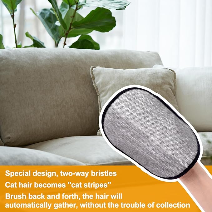 Pet Hair Removal Gloves for Cats and Dogs, Pet Hair Electrostatic Magic Brush Gloves, Efficient Pet Grooming Hair Remover Tools for Carpet, Couch, Laundry, Car Seat (1pcs, Black)