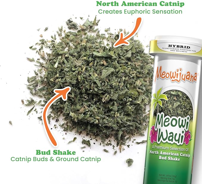 Meowijuana Meowi-Waui Bundle | King Size Catnip Rollies and Meowi-Waui | Hand Harvested and Rolled Dried High Potency Catnip | Grown in North America