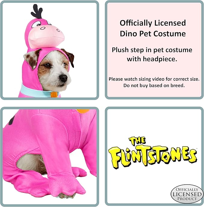 Rubies The Flintstones: Dino Pet Costume for For Dogs or Cats, Small
