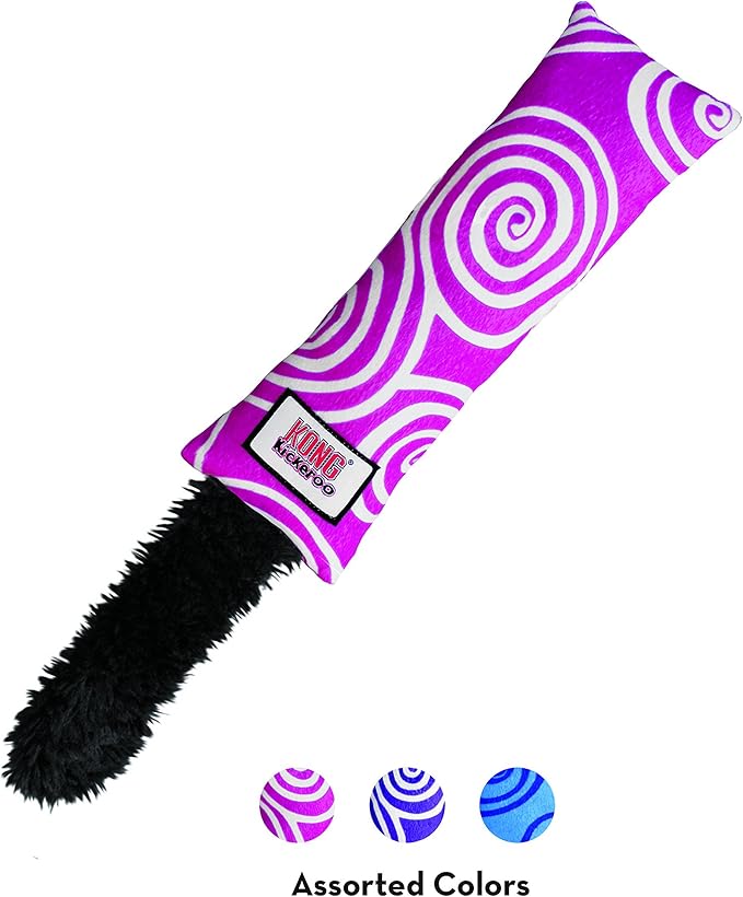 KONG Kickeroo Swirl Cat Toy – Plush with Crinkle Sound, Soft Catnip Toy for Indoor Cats – Assorted Colors