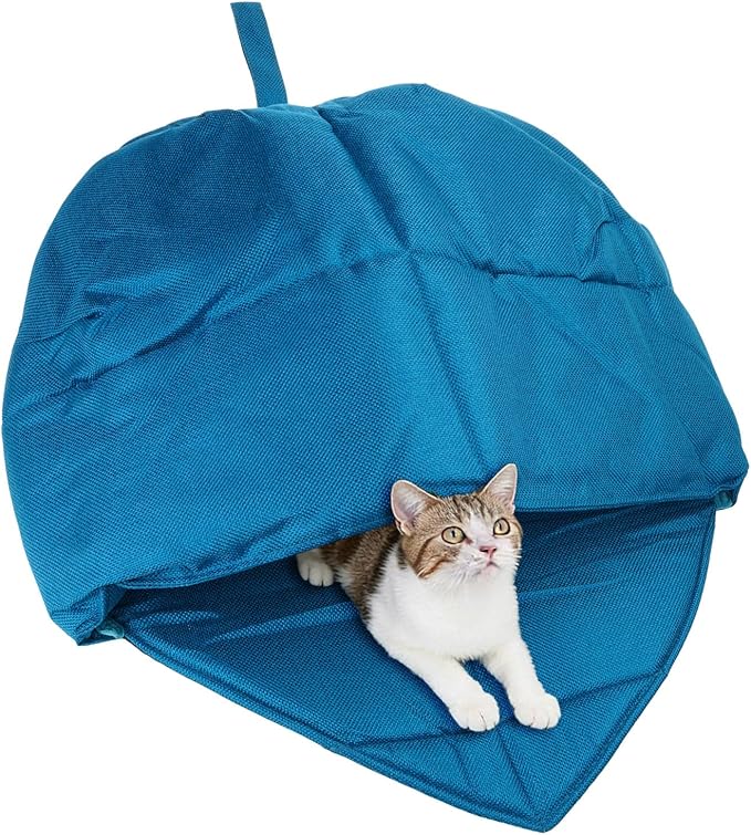 Indoor Cats Cave Bed with Leaves Shape Design Fabric Rest Sleep Bag for Kittens and Winter Autumn Essential Home Decors Cave