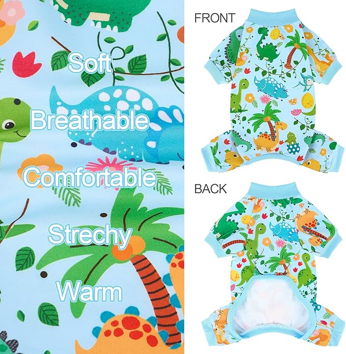 XPUDAC Dog Pajamas for Small Medium Dogs Comfy Puppy Clothes Pjs Cute Doggie Jammies Cat Pet Outfits, 215-XL