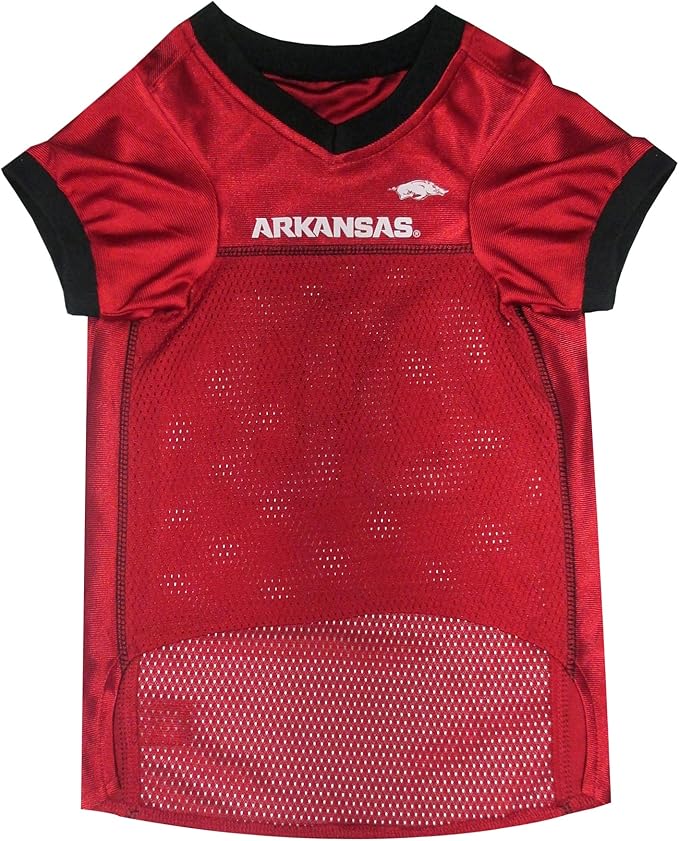 Pets First NCAA College Arkansas Razorbacks Mesh Jersey for DOGS & CATS, Small.Licensed Dog Jersey with your Favorite Football/Basketball College Team