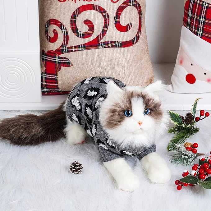 Cat Sleeveless Sweater Knitted Clothes for Cat Small Dogs Winter (Gray,Small)