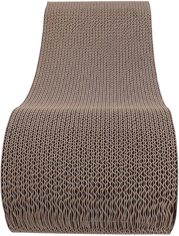Cat Scratcher Lounge, Corrugated Cardboard Scratch Pad, Extra Thick Ergonomic Design 22.05x8.27x7.09in - Protects Furniture, Reversible Durable Construction, Comfortable Bed for (Light Wood Grain)