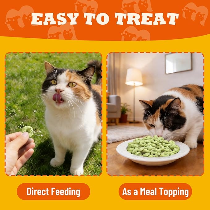 Catnip Cat Treats – Healthy Biscuits with Real Chicken, Vitamins & Catnip - Teeth Cleaning & Training Snacks for Indoor Cats (8 oz)