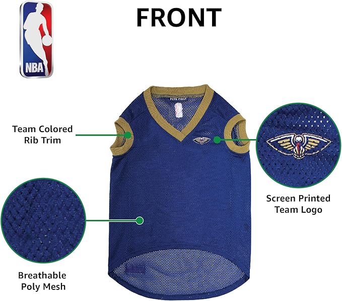 Pets First NBA NEW ORLEANS PELICANS DOG Jersey, Medium - Tank Top Basketball Pet Jersey