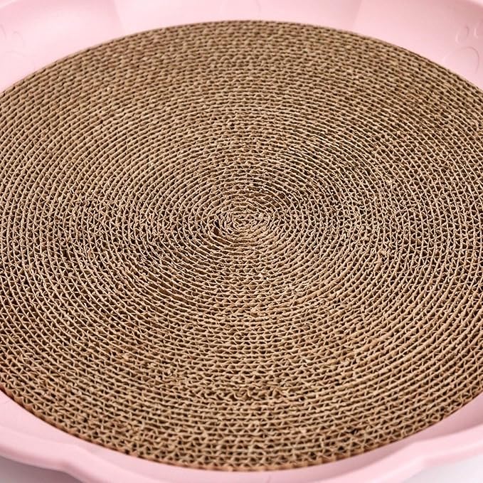 Gralara Round Cat Scratcher Sleeping Bed Lounge Furniture Protector Indoor Play Replacement Pad Circle Scratcher Pad for Indoor Cats, Pink