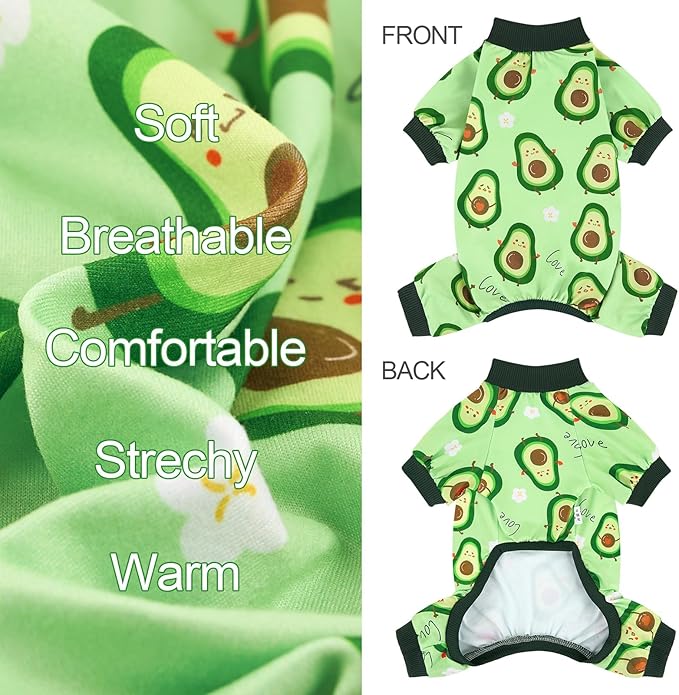XPUDAC Dog Pajamas for Small Medium Dogs Girl Boy Cute Comfy Puppy Pjs Doggie Clothes Cat Pet Jammies Outfit, 213-XS