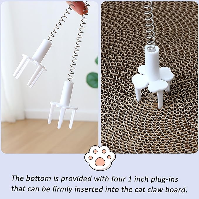 6PCS Cat Wand Toy & Scratcher Plug-ins - Cat Fun Themselves Play Toys for Kitty & Kitten