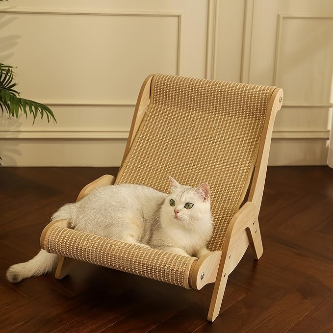 Extra Large Cat Scratcher: 31.5 inch Cat Scratch Pad&Bed Lounge for Indoor Cats - Modern Cats Furniture for Scratching and Resting