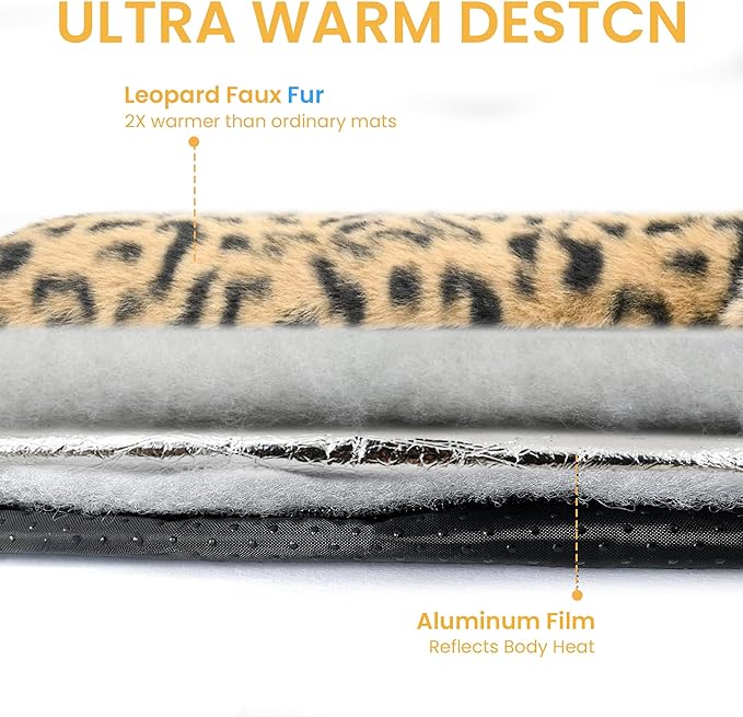 Self Warming Cat Pad for Cats and Dogs, Non Electric Thermal Pet Mat, Washable Soft Sleeping Mat with Non Slip Backing, Indoor & Sheltered Outdoor Use, 30 x 24 in, Brown/Black