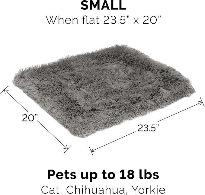 Furhaven Self-Warming Cat Bed for Indoor Cats, 4-Beds-in-1 & Washable - Plush Long Faux Fur Convertible Cuddler - Gray, Small (Pack of 2)