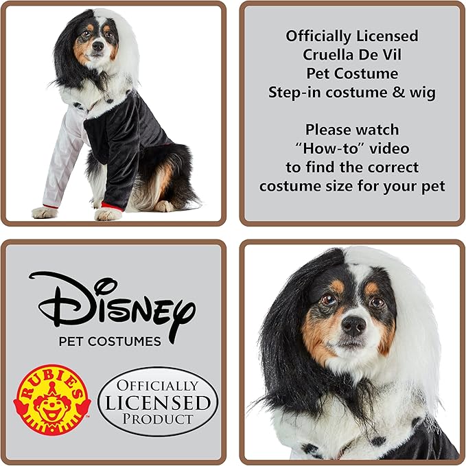 Rubies Disney Villains: Cruella Deville Pet Costume for For Dogs or Cats, Small