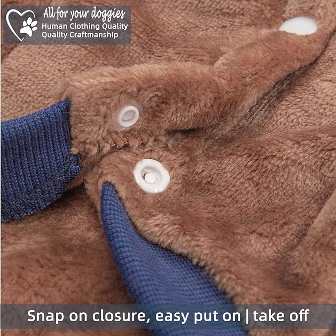 FabriCastle Dog Hoodie Sweater for Small Dogs Boy and Girl, Small Dog Clothes XS XXS Puppy Sweatshirt, Pet Outfit, Cat Clothing Super Soft Warm Snap On Closure (Camel-Navy, X-Large)
