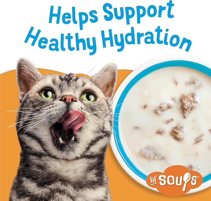 Friskies Purina Natural,Grain Free Lickable Cat Treats Lil’ Soups with Tuna in Chicken Broth - 1.2 oz. Cups,(Pack of 16)
