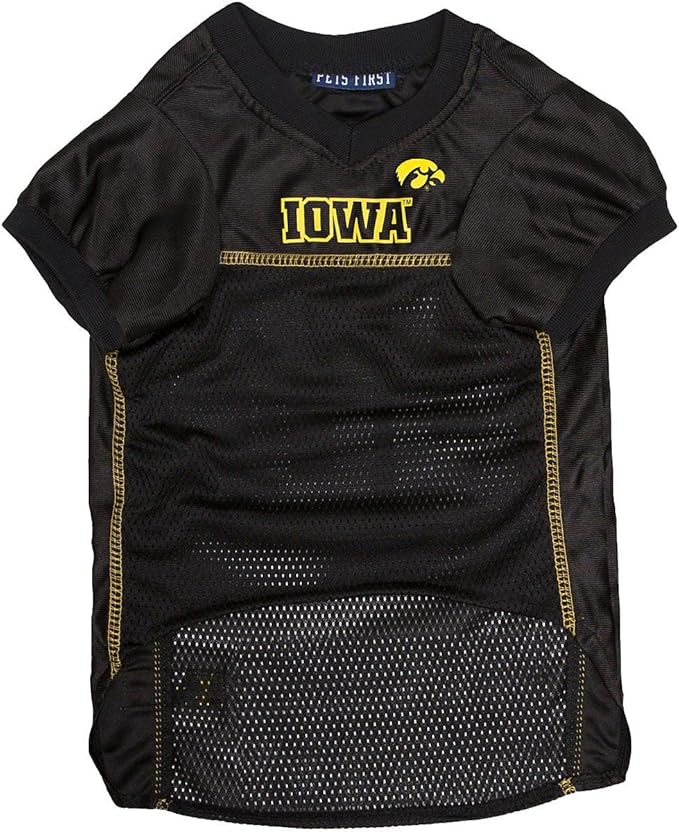 Pets First NCAA College Iowa Hawkeyes Mesh Jersey for DOGS & CATS, Medium. Licensed Dog Jersey with your Favorite Football/Basketball College Team