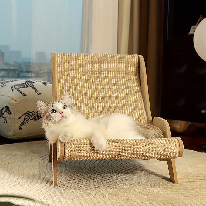Extra Large Cat Scratcher: 31.5 inch Cat Scratch Pad&Bed Lounge for Indoor Cats - Modern Cats Furniture for Scratching and Resting