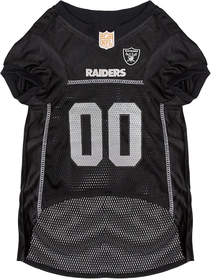 Pets First NFL Raiders Dog Jersey, Size Small, Football Shirt Costume for Pet, Dog Sports T-Shirt, NFL Team Clothing for Cats, Licensed Pet Apparel Available in 7 Sizes and 32 Teams