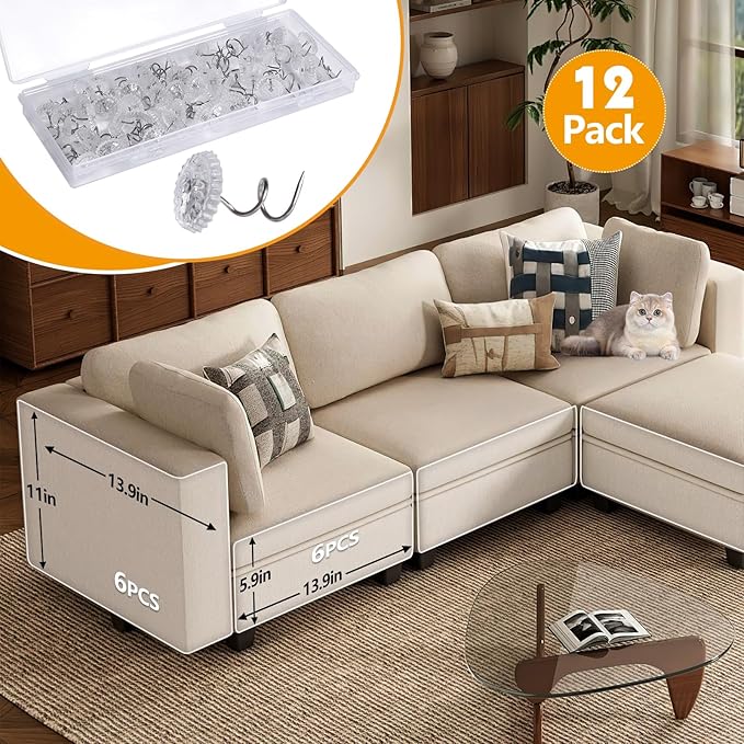 12 PCS Cat Scratch Furniture Protector, 2 Sizes Self-Adhesive Couch Protectors from Cats Claw for Sofa, Walls, Doors
