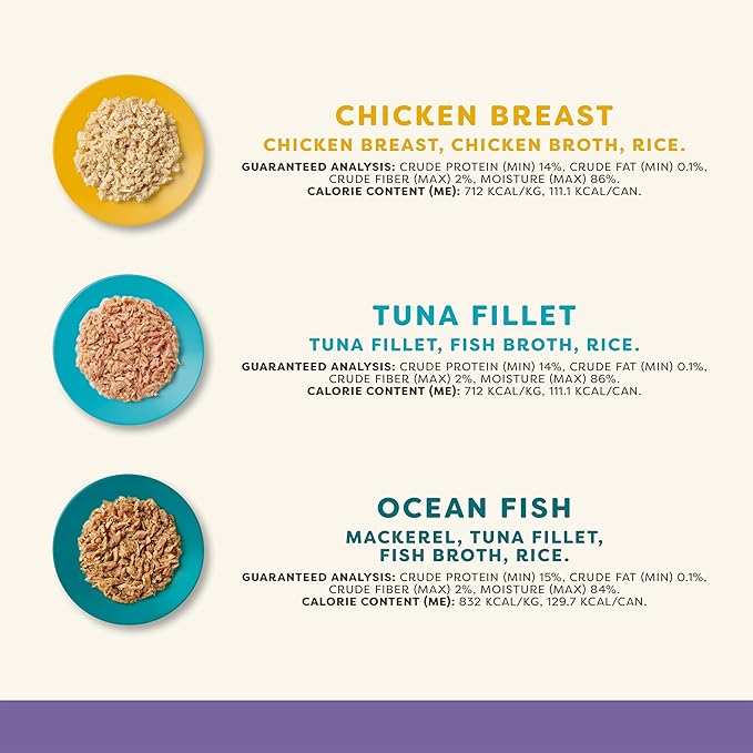 Applaws Natural Wet Cat Food in Broth, Limited and Natural Ingredients, High Protein with No Artificial Additives, Variety Pack in Broth (12 x 5.5oz Cans)