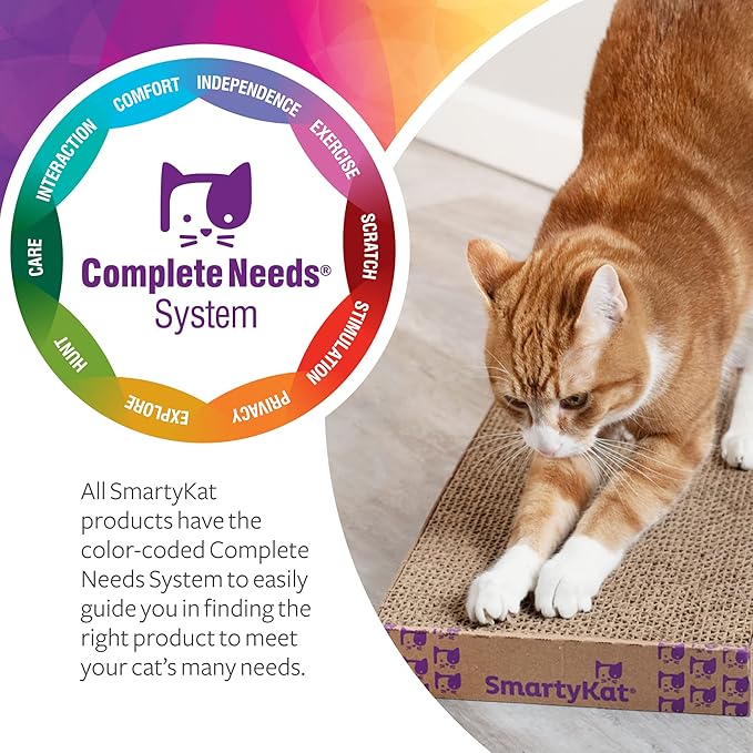 SmartyKat Scratch Up Corrugated Hanging Cat Scratcher, Catnip Infusion Technology - Brown, Single Wide (Pack of 6)