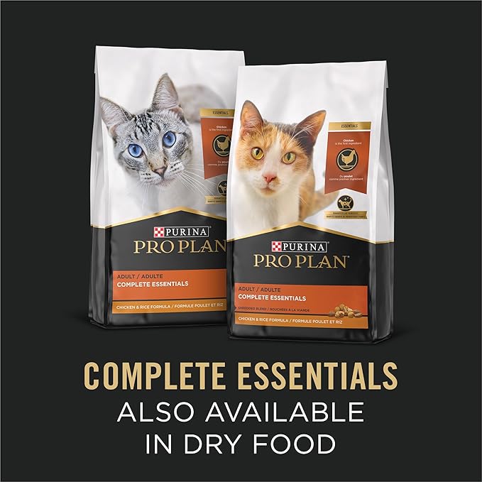 Purina Pro Plan Complete Essentials Chicken, Turkey and Beef Grain Free Wet Cat Food Variety Pack - (24) 3 oz. Cans