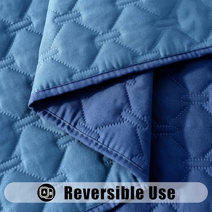 Smiry Waterproof Dog Bed Cover Blanket, Soft Reversible Pet Blanket, Washable Leakproof Cats Dogs Couch Cover for Sofa, Couch, Furniture (40x50 Inch, Navy/Blue)