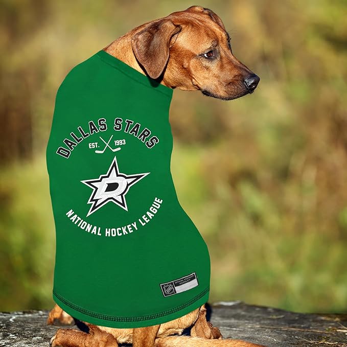 NHL Dallas Stars Tee Shirt for Dogs & Cats, Medium. - Are You A Hockey Fan? Let Your Pet Be An NHL Fan Too!