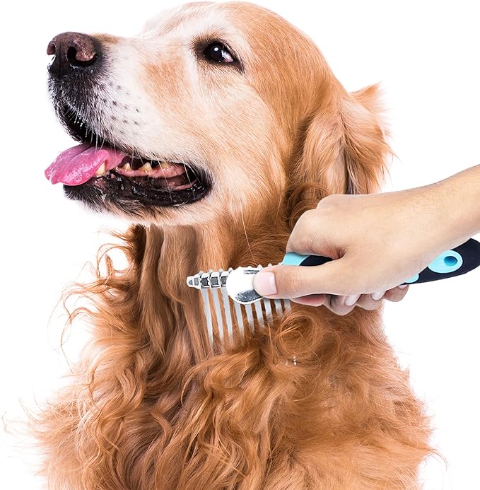 SunGrow Poodle Dog & Bunny Comb Dematting and Detangler Long Hair, Thick Undercoat Brush, for Rabbit, Persian, Maine coon Cat