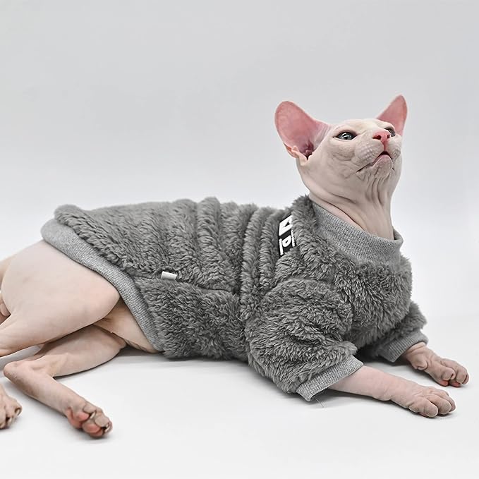 Warm Pet Sweater Sphynx Cat Clothes Fashion Soft Cat Apparel Comfort Thickened Winter Sphinx Hairless Cat Clothes (XXL)