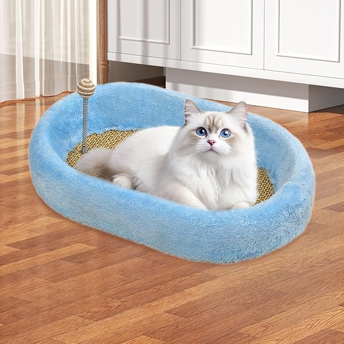 Cat Scratcher Pad Kitten Bed Sofa Protection Play Furniture Protector Training Toys Cat Scratching Board Cats Scratching Pad- Blue