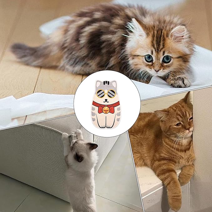 Cat Scratcher,Self-Adhesive Flexible Funny - Cat Scratch Pad Cute Wall Decor,for Climbing Indoor Pet Couch Bed Carpet Door Floor Home Decor Protection
