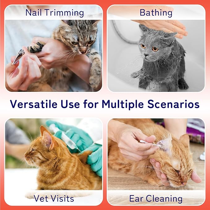 2 Pieces Soft Cat Muzzles Mask Breathable Mesh Cat Restraint for Nail Clipping Anti-Bite Anti-Meow Grooming Muzzles for Cats,Blue,S