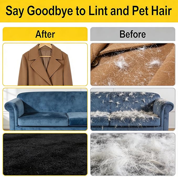 Pet Hair Removal Glove for Cats & Dogs, Reusable Pet Glove for Dogs & Cats, Easy Hair Remover for Short and Long Fur, Pet Shedding Glove for Home Furniture Cleaning (2 Pcs)