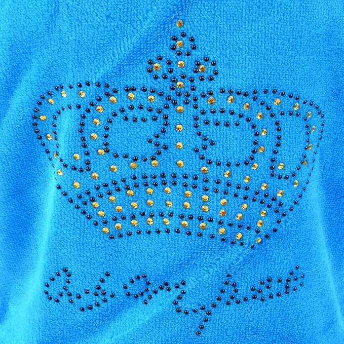 SEIMAI Dog Hoodies Jumpsuit for Small Dog Cat Puppy Rhinestone Crown Soft Velvet Autumn Winter Hooded Pajamas Tracksuit Outfits Sportswear Jacket with Hat Training Outdoor Blue S