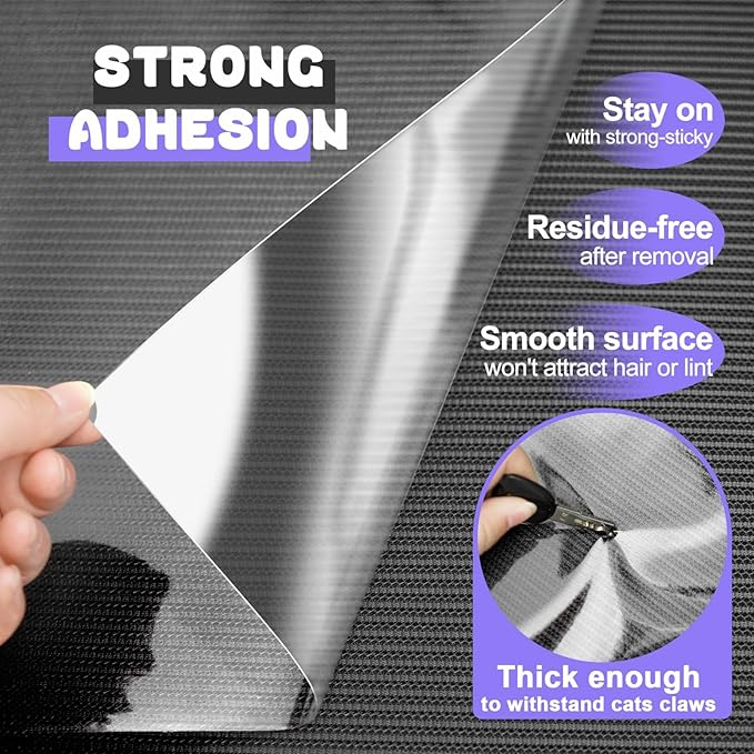 JINVOGREEN Cat Scratch Furniture Protector, 196.8" x 11.8" Couch Protector from Cat Claws, Thickened Transparent Self-Adhesive Furniture Protectors for Couch Protection from Cat Scratching