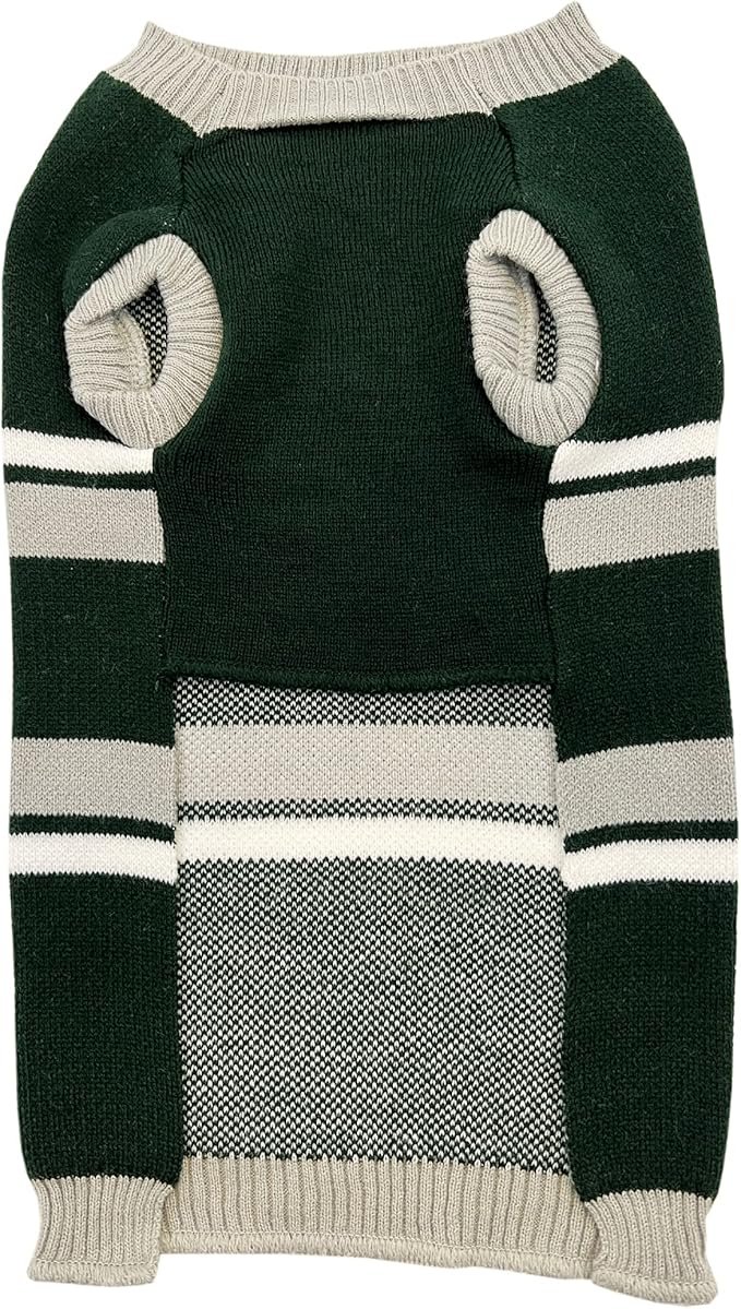 NCAA Michigan State Spartans Dog Sweater, Size Small. Warm and Cozy Knit Pet Sweater with NCAA Team Logo, Best Puppy Sweater for Large and Small Dogs