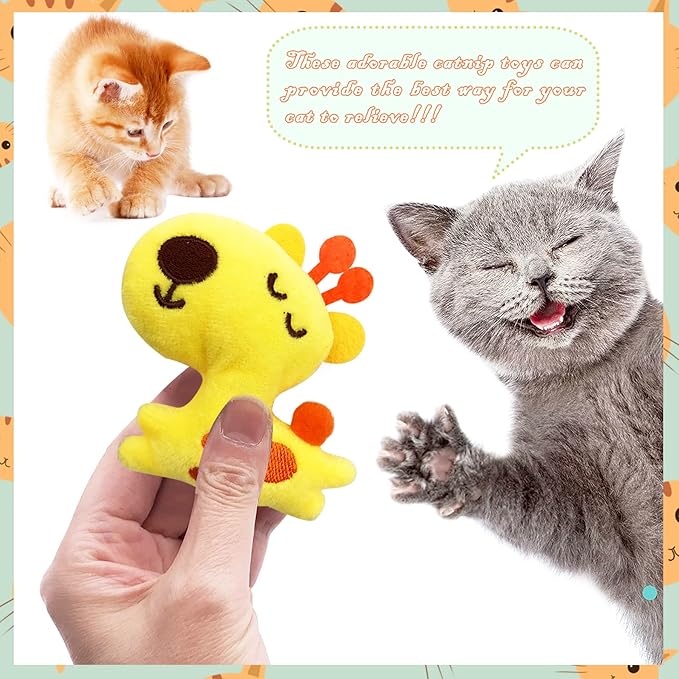 Cat Toys for Indoor Cats Kittens Interactive Pillow Catnip Toys with Bell Cat Plush Toy 6 Pcs