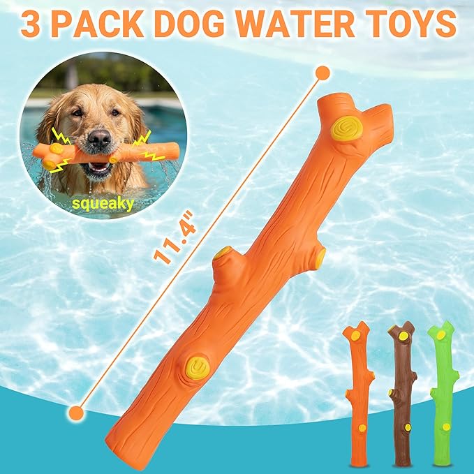 Dog Floating Toys for Water, 3 Pack Interactive Fetch & Throw Dog Toys for Lake, Pool & Beach, Training Dummy for Pet Exercise, Ideal for Water Retrieval Training