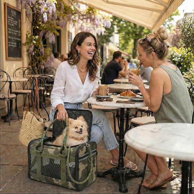 Soft-Sided Dog & Cat Carrier | for Car Rides, Vet Visits, Errands & Daily Outings | Fits Small Dogs & Cats Up to 15 lbs | 18" L x 11.5" H | Yorkies, Chihuahuas & More