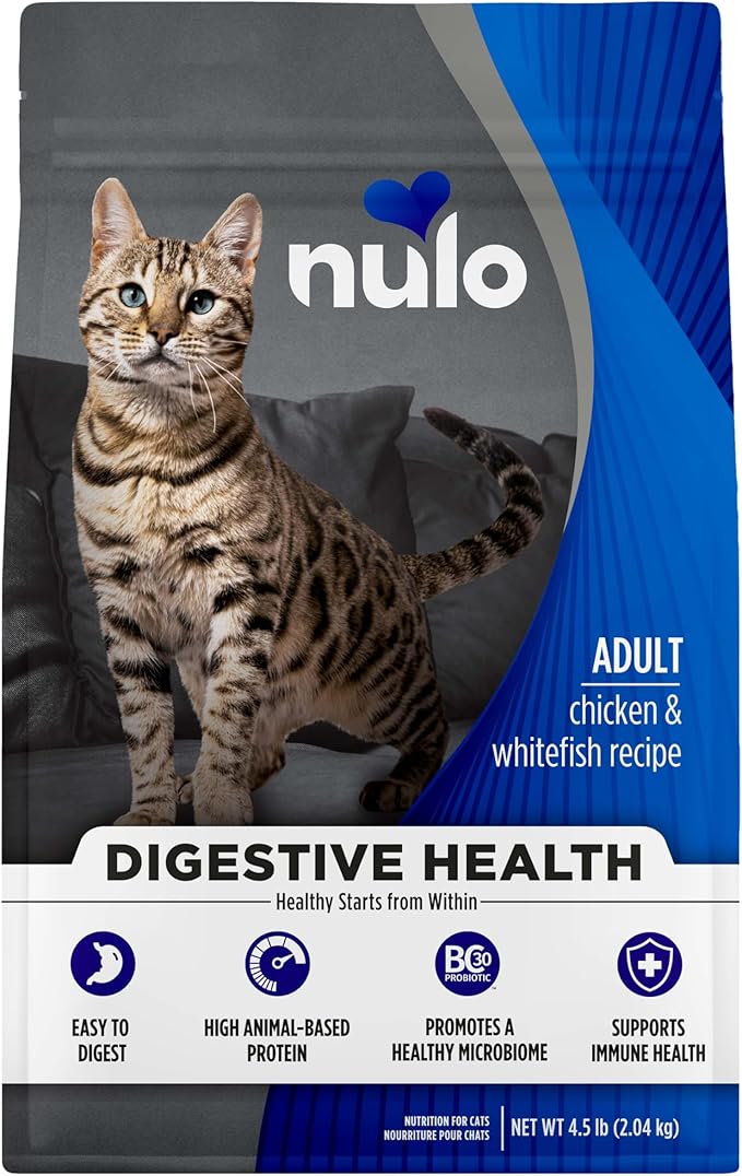 Nulo Digestive Health Adult Cat Chicken & Whitefish 4.5LB Bag