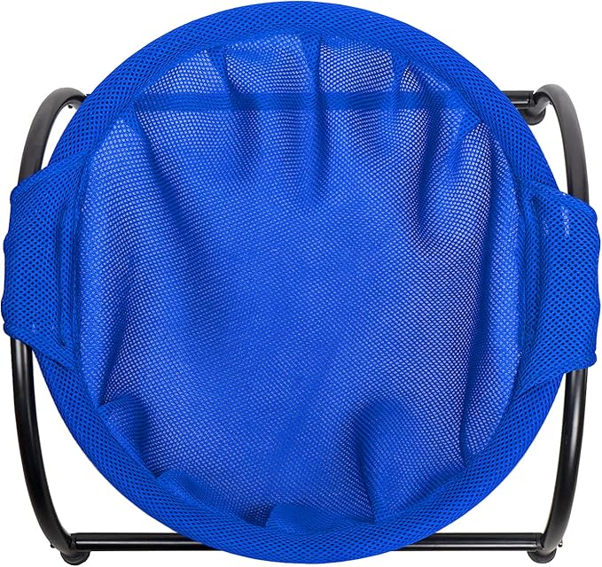 MeowWoof Cat Hammock Bed, Elevated Cat Stand, Washable Pet Sleep Supplies for Kitten Puppy (Blue Black)