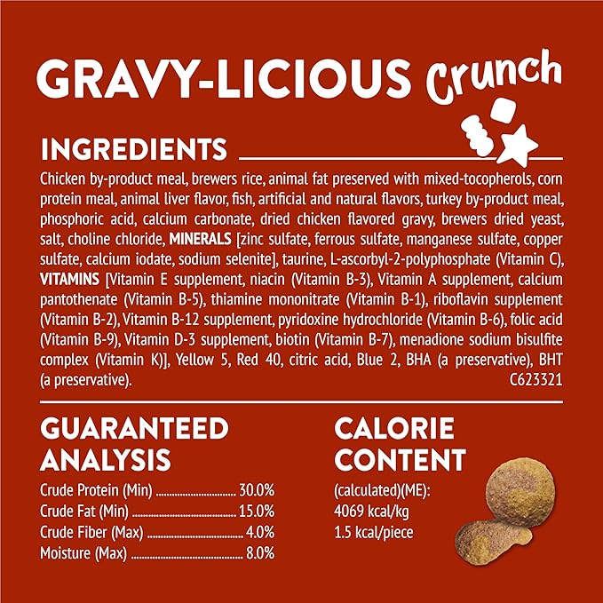 Friskies Purina Cat Treats, Party Mix Gravy-Licious Crunch Chicken and Gravy Flavors - 20 oz. Pouch (Pack of 2)