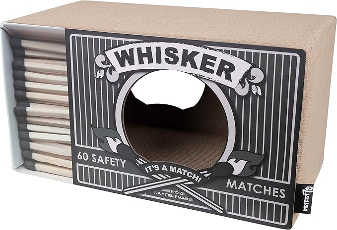 WHISKER - Cardboard Cat Scratcher - 55 x 29 x 30 cm - White, Black and Pink - Color: Black