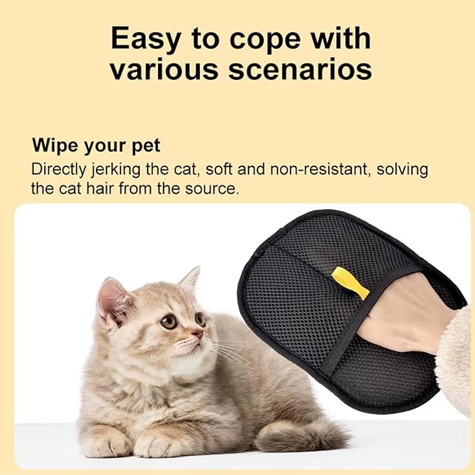 Pet Hair Removal Glove for Cats & Dogs, Upgraded Electrostatic Pet Hair Glove, Reusable Magic Brush Pet Hair Remover Tool for Laundry, Couch, Carpet, Car Seat.